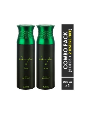 Ajmal Sacrifice II Him & Sacrifice II Him Deodorants for Men (200 ml Pack Of 2)