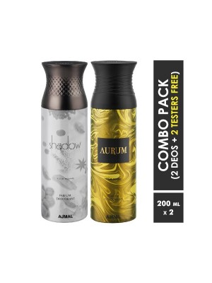 Ajmal Shadow him & Aurum Deodorants for Men & Women (200 ml Pack Of 2)