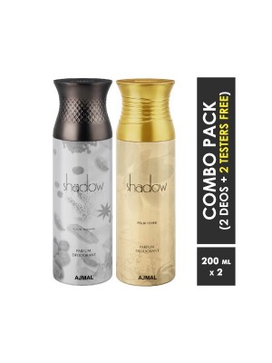 Ajmal Shadow him & Shadow her Deodorants for Men & Women (200 ml Pack Of 2)