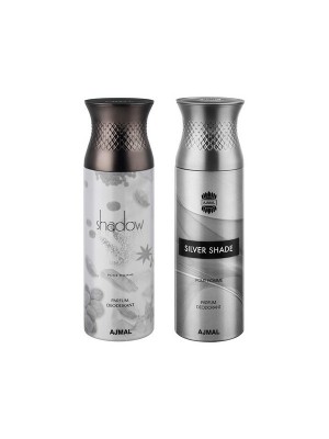 Ajmal Shadow him & Silver shade Deodorants for Men (200 ml Pack Of 2)