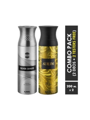 Ajmal Silver shade & Aurum Deodorants for Men & Women (200 ml Pack Of 2)