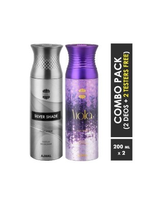 Ajmal Silver shade & Viola Deodorants for Men & Women (200 ml Pack Of 2)