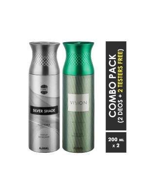 Ajmal Silver shade & Vision Deodorants for Men (200 ml Pack Of 2)