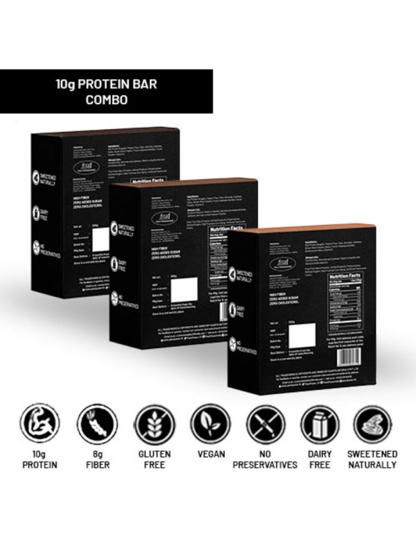Plant Power 10 gm Protein Bars Variety Pack (3 Flavours x 6 Bars of 50g)