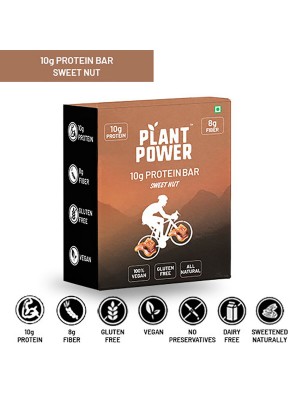 Plant Power 10 gm Protein Bar - Sweet Nut (50g x 6)