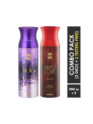 Ajmal Viola & Sacred Love Deodorant Spray for Women (200 ml Pack Of 2)