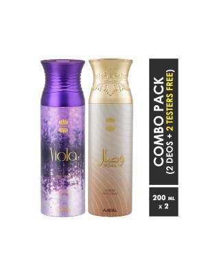 Ajmal Viola & Wisal Deodorant Spray for Women (200 ml Pack Of 2)