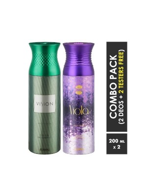 Ajmal Vision & Viola Deodorants for Men & Women (200 ml Pack Of 2)