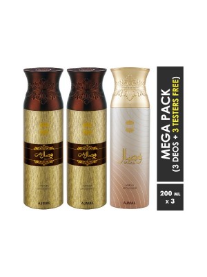 Ajmal Wisal Dahab & Wisal Dahab & Wisaldeodorant Spray  for Men & Women (200 ml Pack Of 3)