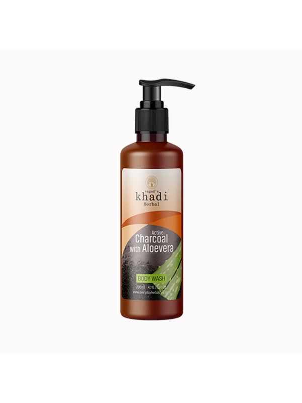 Vagad's Khadi Active Charcoal With Aloe Vera Body Wash - 200 ml
