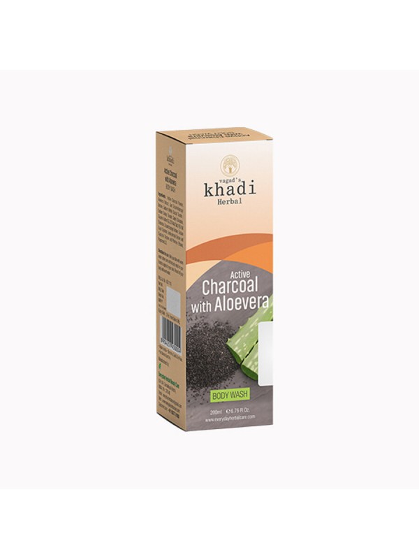 Vagad's Khadi Active Charcoal With Aloe Vera Body Wash - 200 ml