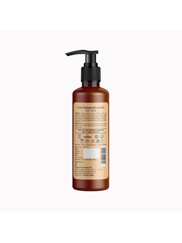 Vagad's Khadi Active Charcoal With Aloe Vera Body Wash - 200 ml