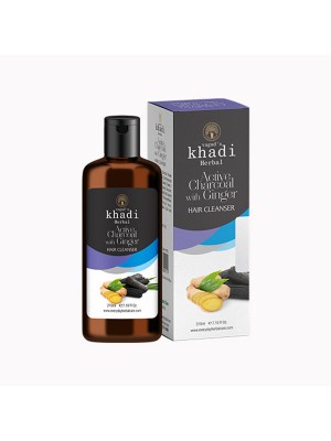 Vagad's Khadi Active Charcoal With Ginger Hair Cleanser - 210 ml