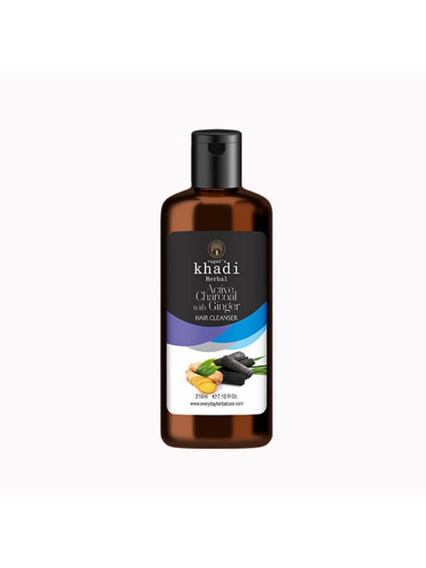 Vagad's Khadi Active Charcoal With Ginger Hair Cleanser - 210 ml