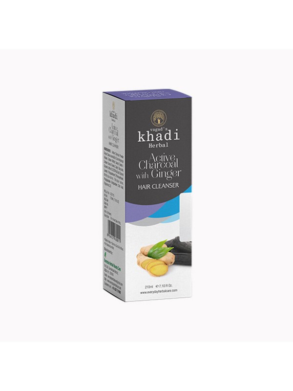 Vagad's Khadi Active Charcoal With Ginger Hair Cleanser - 210 ml