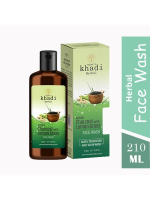 Vagad's Khadi Active Charcoal With Lemongrass Face Wash - 210 ml