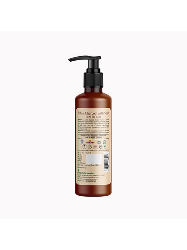 Vagad's Khadi Active Charcoal With Soya Protein Conditioner - 200 ml