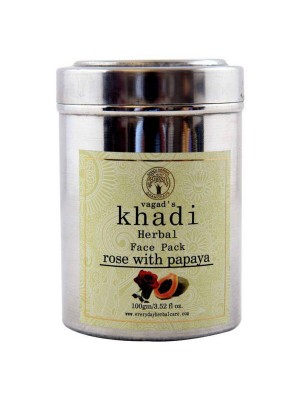 Vagad's Khadi Rose With Papaya Face Pack With SS Jar 100 gm