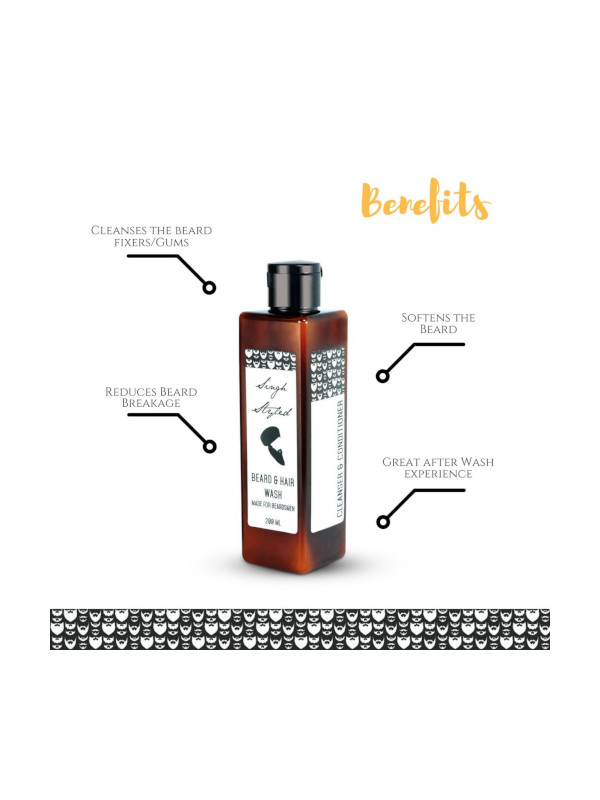 Singh Styled Beardsmen Kit - Beard Setter 200G Beard Wash 200 ml And Beard Oil 30 ml