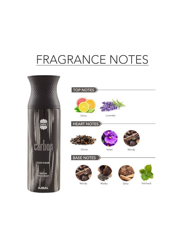 Ajmal Carbon & Carbon & Sacrifice II Deodorant Spray  for Men (200 ml, Pack Of 3)