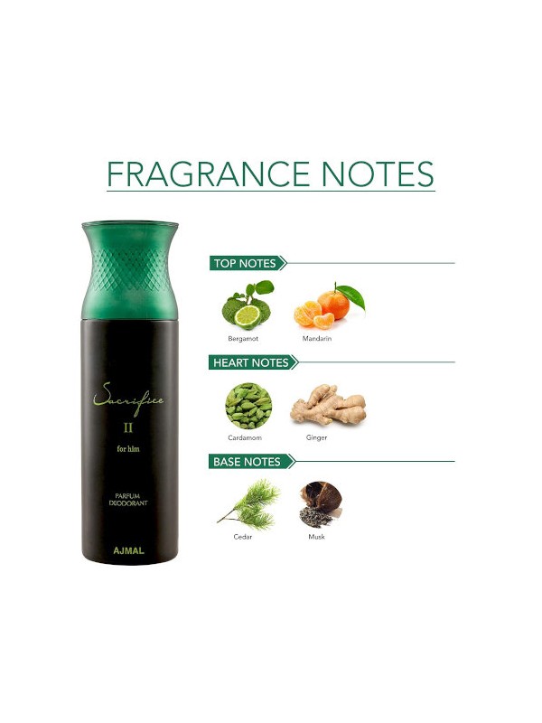 Ajmal Carbon & Carbon & Sacrifice II Deodorant Spray  for Men (200 ml, Pack Of 3)