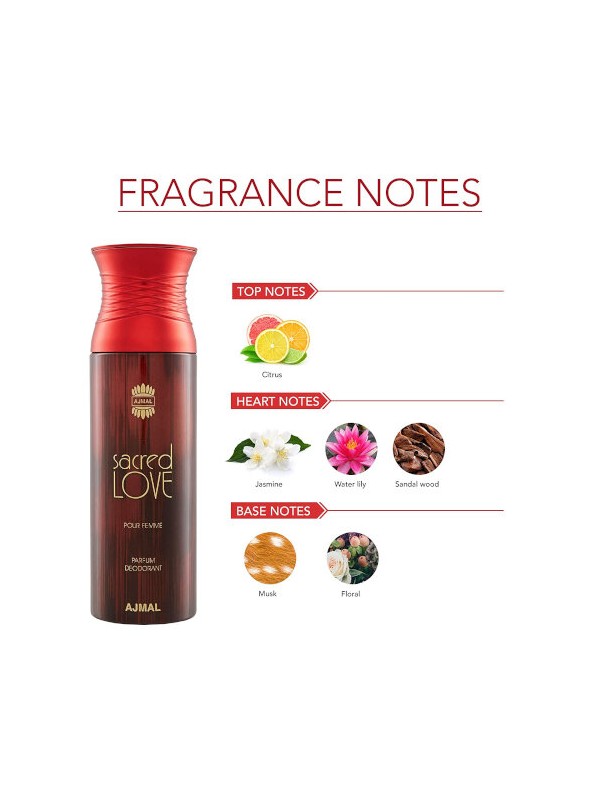 Ajmal Sacred Love Perfume Deodorant 200ml for Women