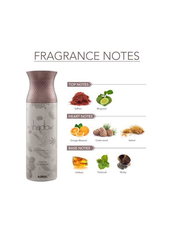 Ajmal Shadow Perfume Deodorant 200ml for Women