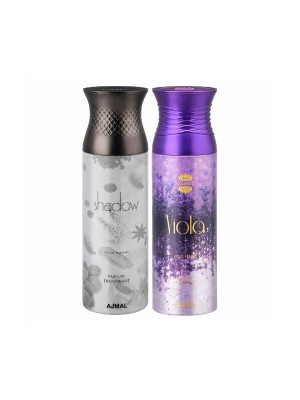 Ajmal Shadow him & Viola Deodorants for Men & Women (200 ml Pack Of 2)