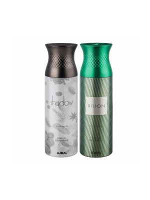 Ajmal Shadow him & Vision Deodorants for Men (200 ml Pack Of 2)