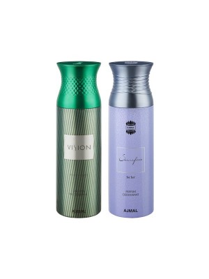 Ajmal Vision & Sacrifice her Deodorants for Men & Women (200 ml Pack Of 2)