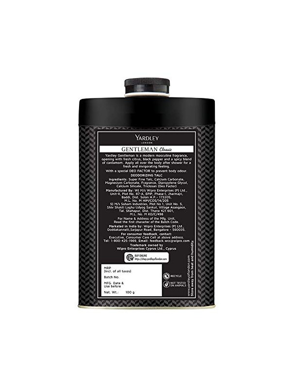 Yardley London Gentleman Talc For Men - 100 gm