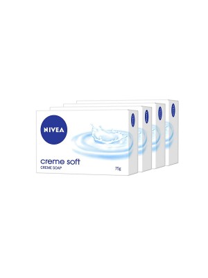 Nivea Soap Cream Soft For Hands And Body 75 gm (4 Pieces)