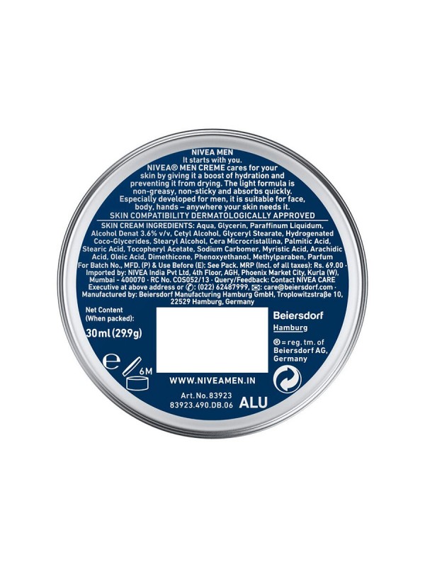 Nivea Men Cream Mosituriser Cream 30 ml