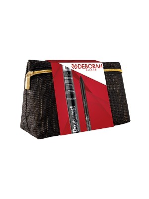 Deborah Milano Black Pochette With Double Effect Mascara 7002 + 2-In-1 Kajal&Eyeliner Gel Pencil - Black 004693