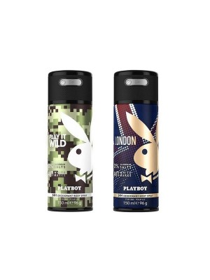 Playboy Wild + London Deo New Combo Set - Pack of 2 For Men