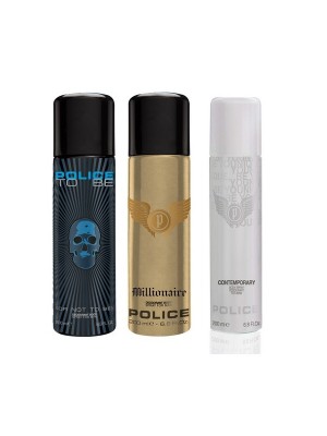 Police Contemporary + To Be + Millionaire Deo Combo Set - Pack of 3 For Men