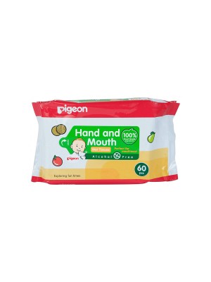 Pigeon 2 In 1 Hand And Mouth Wipes (60 Sheets)