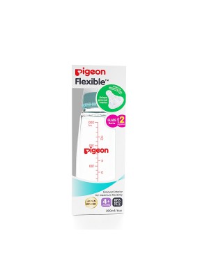 Pigeon Glass Feeding Bottle 200 ml Pale Blue With Add Nipple M