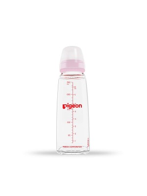Pigeon Glass Feeding Bottle 240 ml Pink With Add Nipple L 