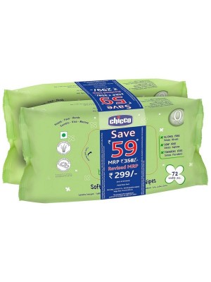Chicco Baby Wipes Sticker Bipack 144 Pieces