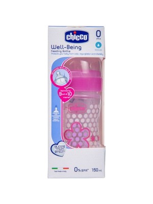 Chicco Bottle Wellbeing 150 ml Sil Pink Flower