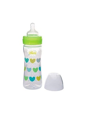 Chicco Bottle Wellbeing 250 ml Sil Green Heart