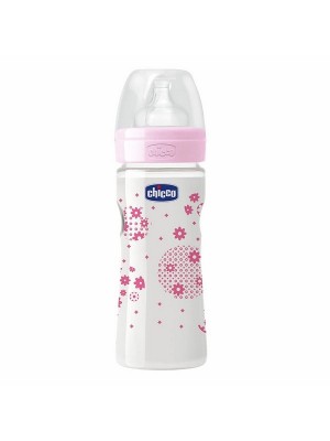 Chicco Bottle Wellbeing 330 ml Sil Pink Flower