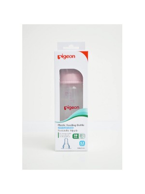 Pigeon Peristaltic Nursing 240 ml With Medium Size Nipple - Pink - 240 ml (Pink)