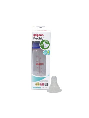 Pigeon Peristaltic Nursing Bottle KPP 240 ml (Blue) With 2 Nipple L