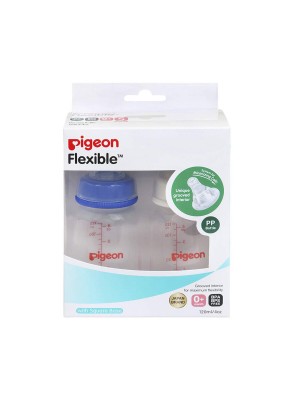 Pigeon Peristaltic Nursing Bottle Twin Pack (Blue/White) 200 ml