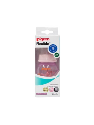 Pigeon Peristaltic Clear Nursing Bottle RPP 120 ml (Pink) Foral