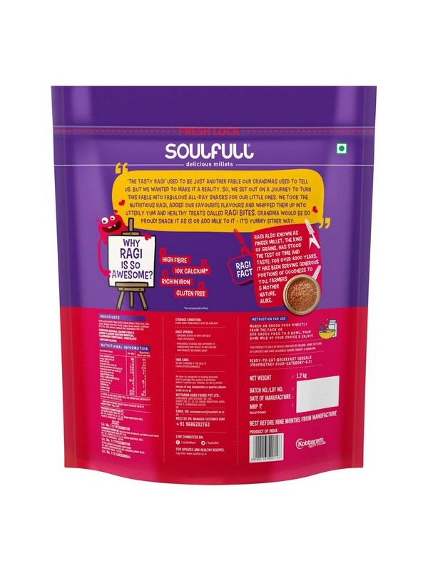 Soulfull Ragi Bites- Choco Poco, 1.2 kg