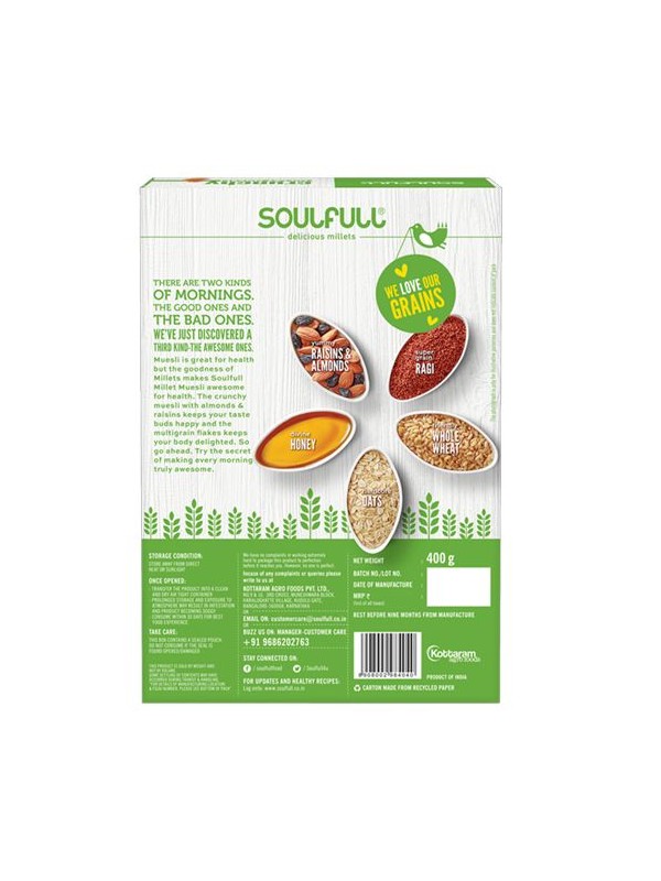Soulfull Millet Muesli - Crunchy, 400 gm