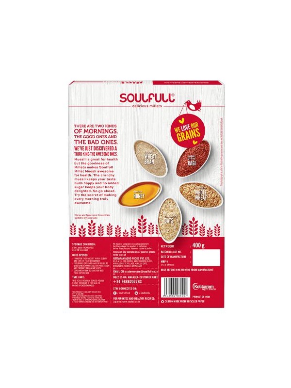 Soulfull Millet Muesli - Diet, 400 gm